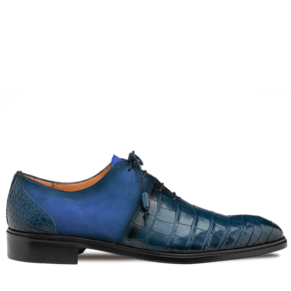 Mezlan Alligator Suede Oxford - Luxury Men's Dress Shoe