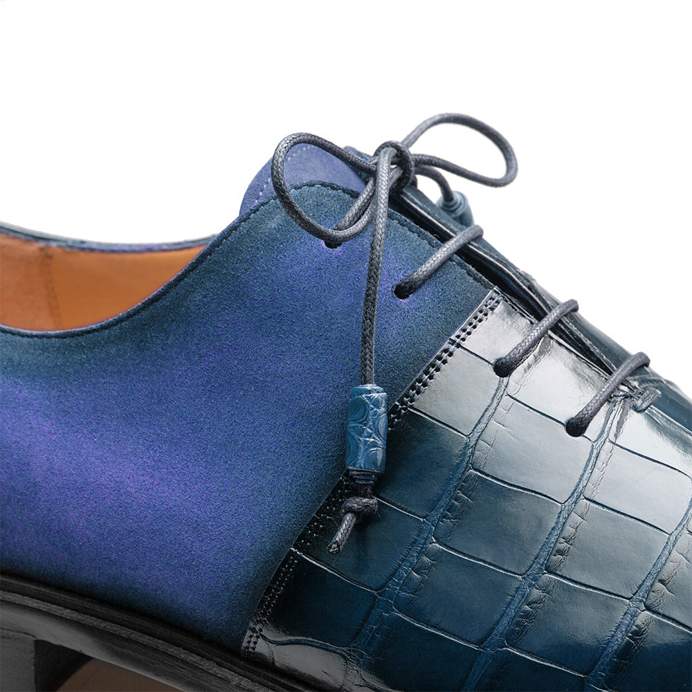 Mezlan Alligator Suede Oxford - Luxury Men's Dress Shoe