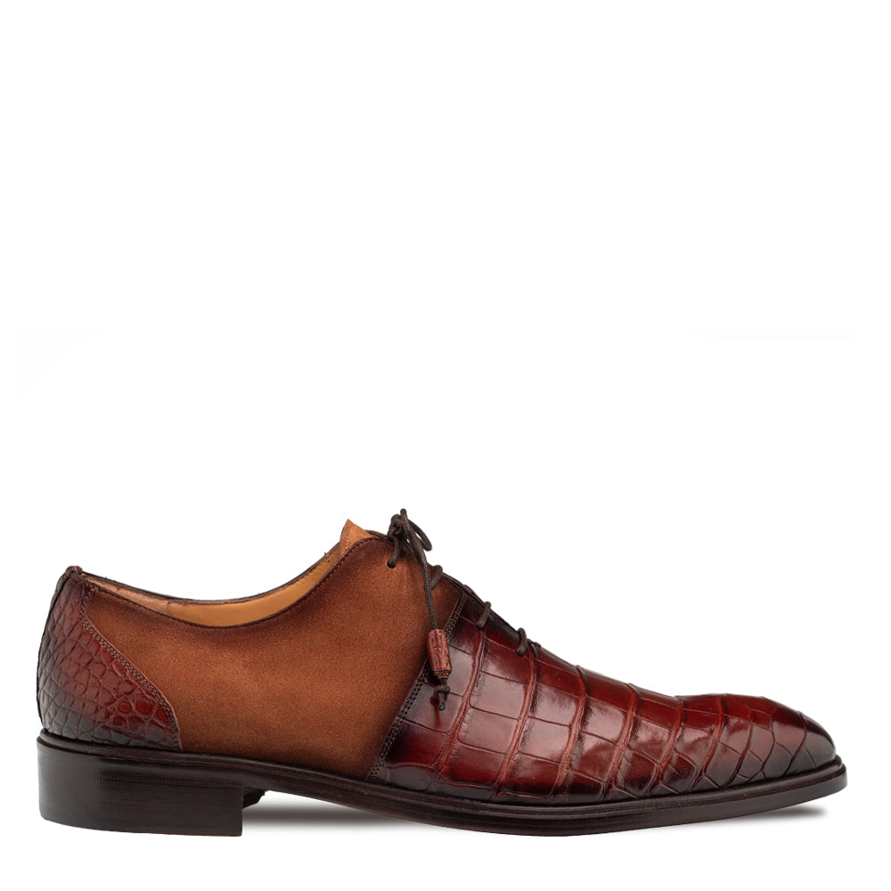 Mezlan Alligator Suede Oxford - Luxury Men's Dress Shoe