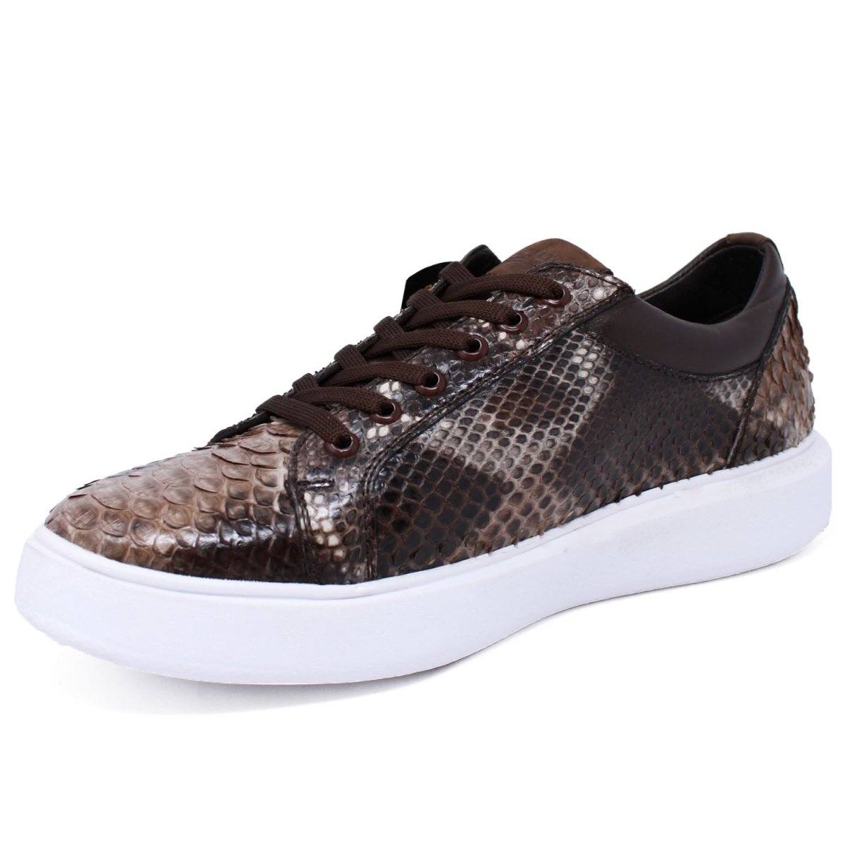 Python Sneakers Men Men's Genuine Full Python Skin Sneakers - Rustic Brown – ParaHombreUSA