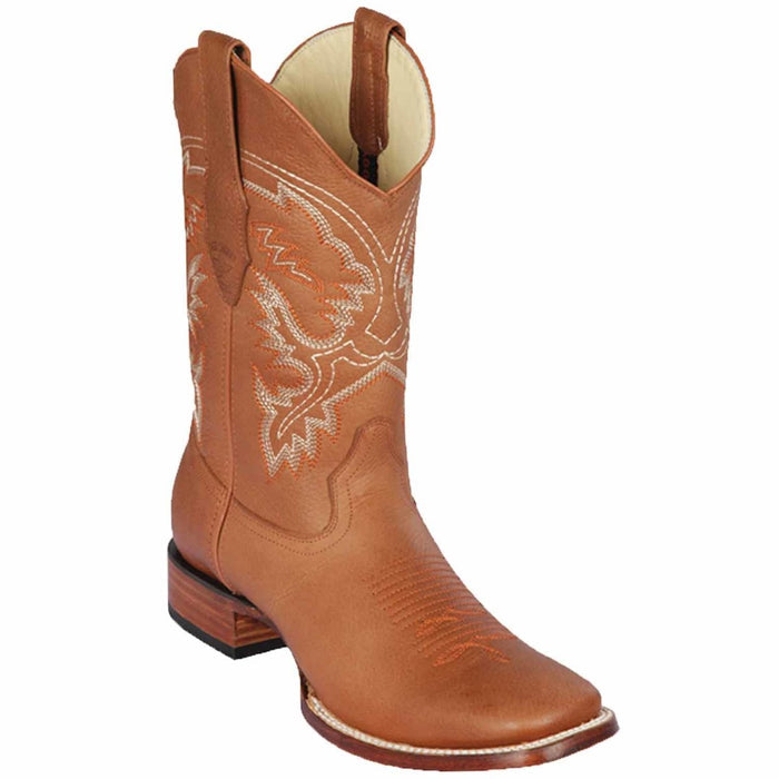 Men's Los Altos Wide Square Toe Leather Boots - Honey