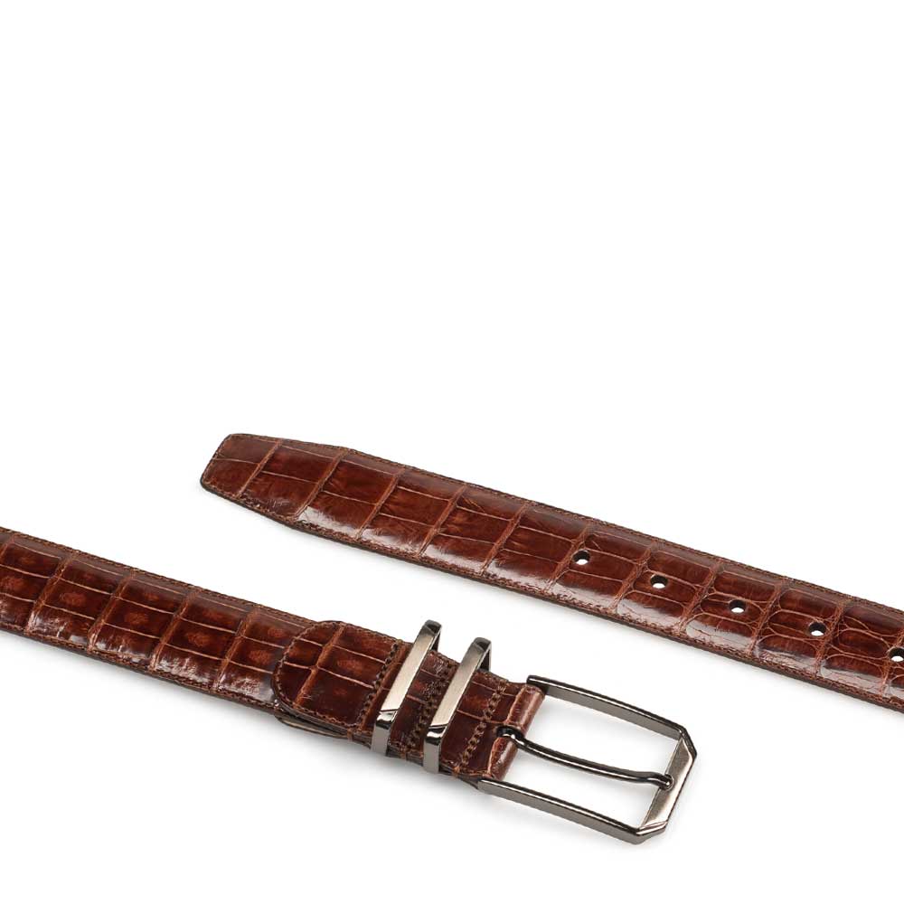 Mezlan Crocodile Leather Belt - Luxury Men's Accessory