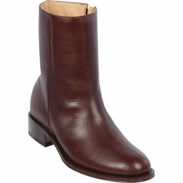 Deer Cowboy Boot - Men's Quincy Deer Skin Round Toe Short Boot QD200607