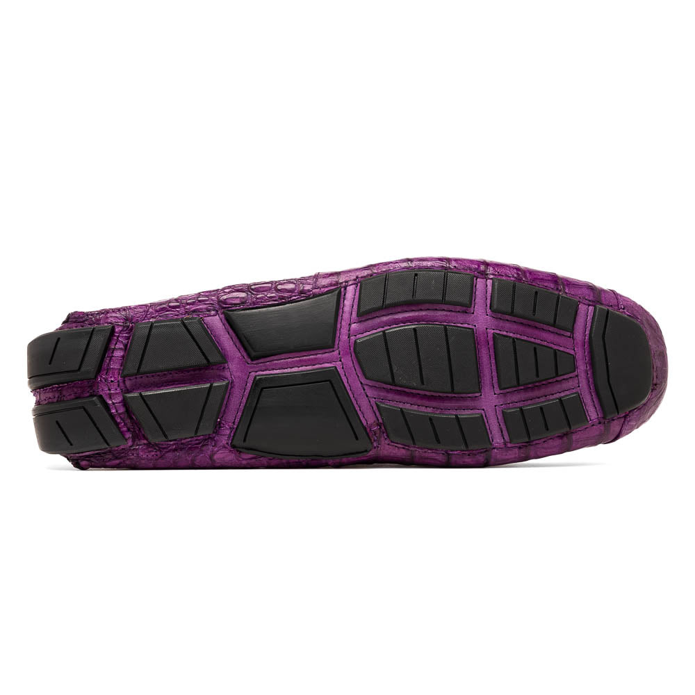 Marco_Di_Milano Remo: Luxury Purple Leather Loafers