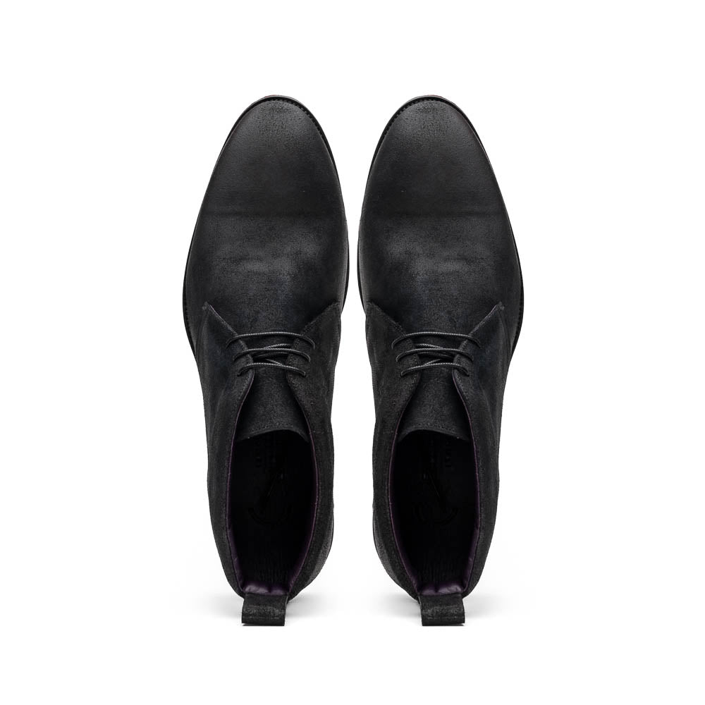 Zelli Rezza Italian Suede Chukka Boot in Black with Vibram Sole