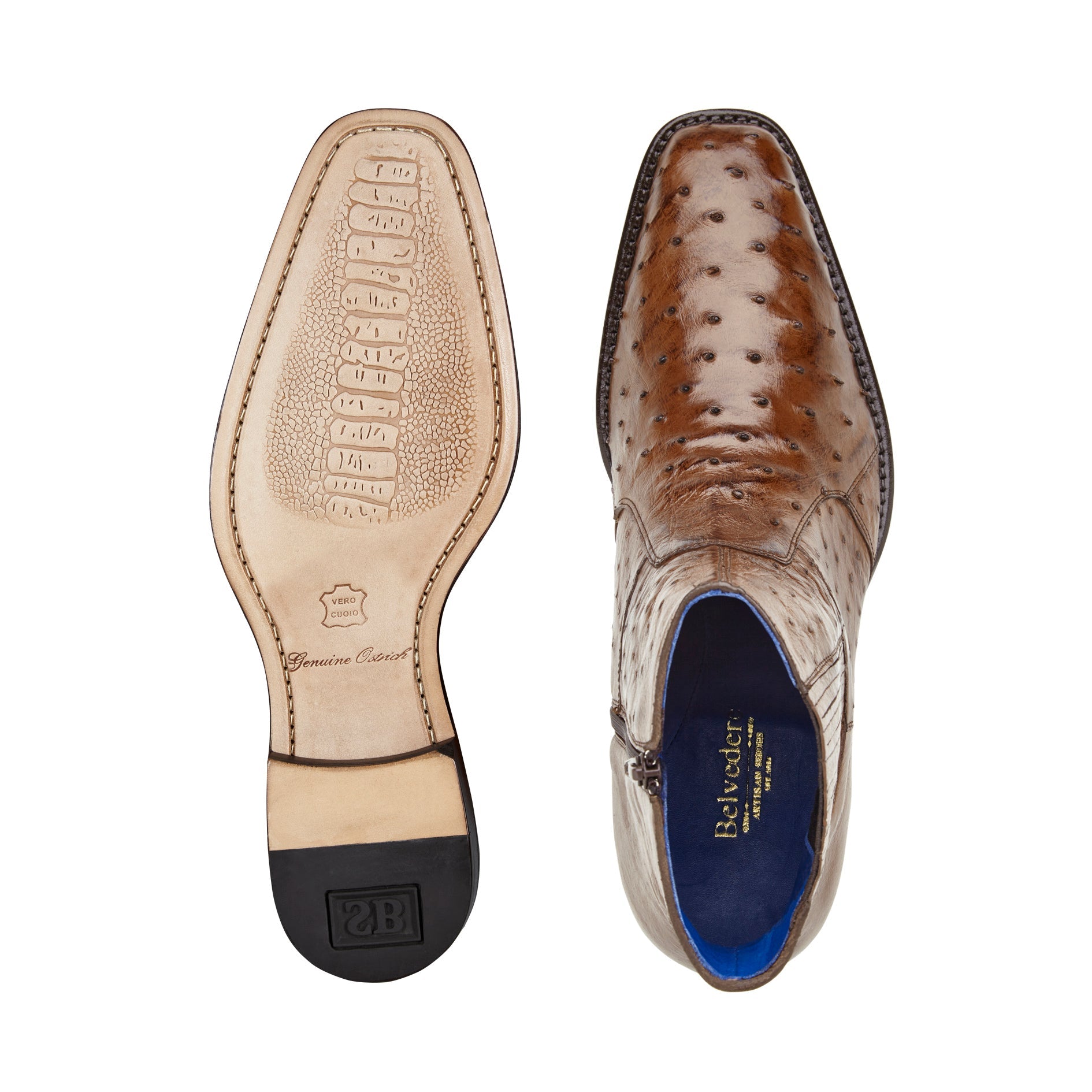Belvedere Roger - Antique Brown Alligator Loafer