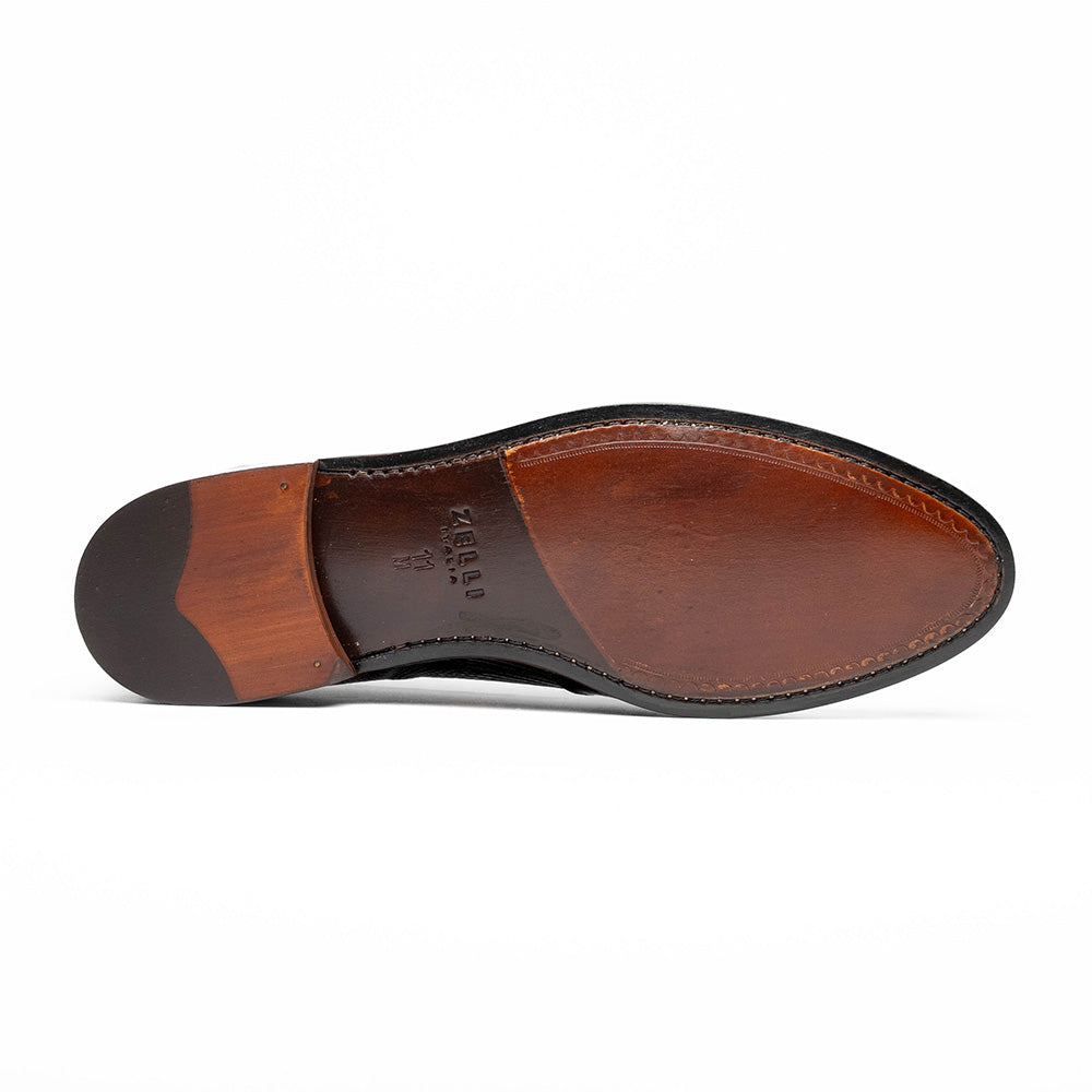 Zelli Rossi Genuine Teju Lizard Apron Toe Slip-On Loafer in Black