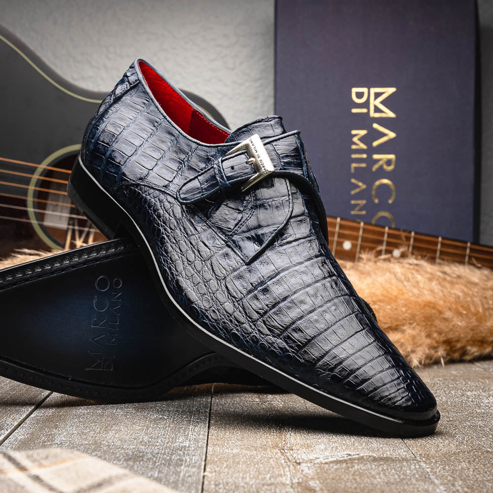 Marco_Di_Milano Rovigo: Navy Leather Dress Shoe