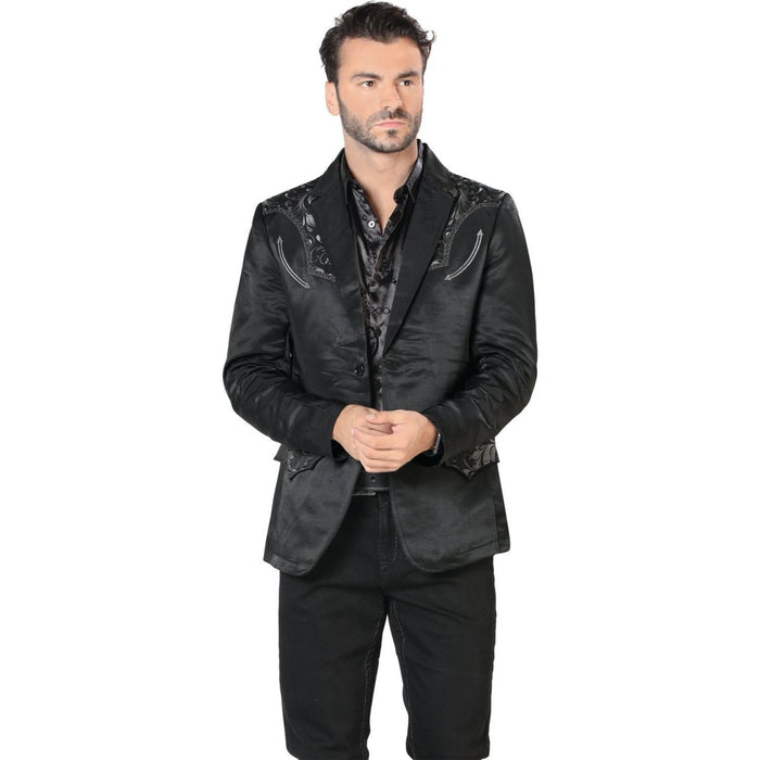 Saco Vaquero para Hombre (Linea Roberto Tapia) Color Negro Bordado LAM
