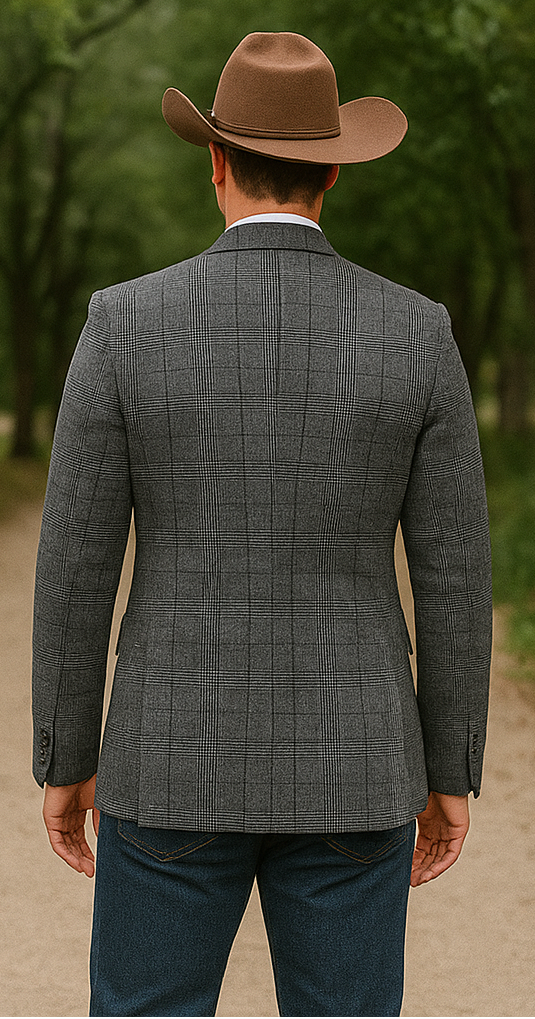 Saco vaquero - Western Sport Coat - Western Blazer- Mens Slim Fit Half Canvas Patch Pocket Summer Cotton Blazer In Charcoal G