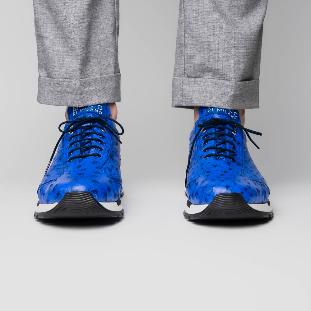 Marco_Di_Milano Scanno: Electric Blue Italian Leather Shoe