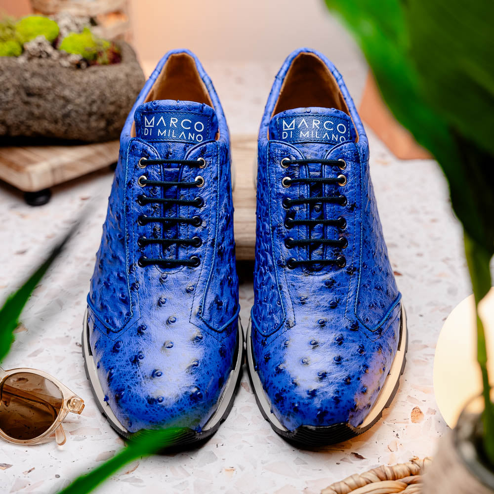Marco_Di_Milano Scanno: Electric Blue Italian Leather Shoe