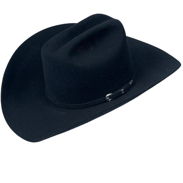Serratelli 3X Felt Western Cowboy Hat Black 3 1/2" Brim