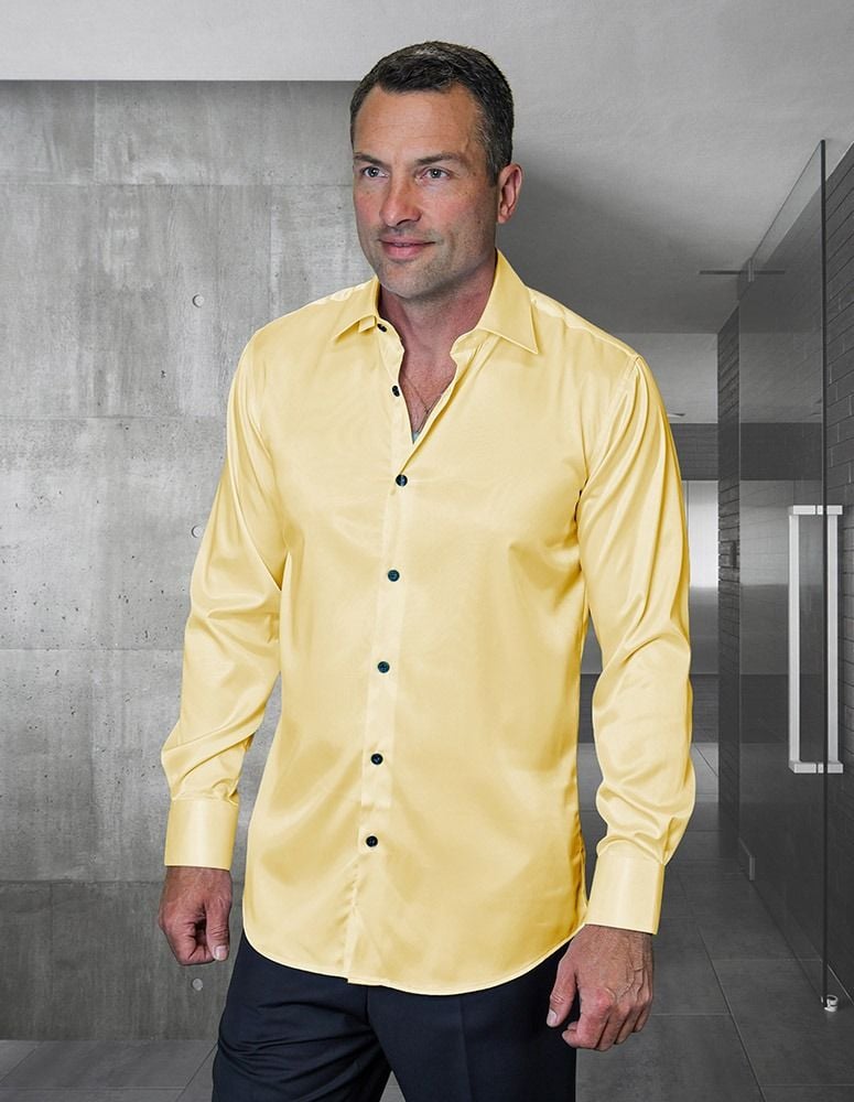 statement-men-s-long-sleeve-woven-shirt-solid-color-satin