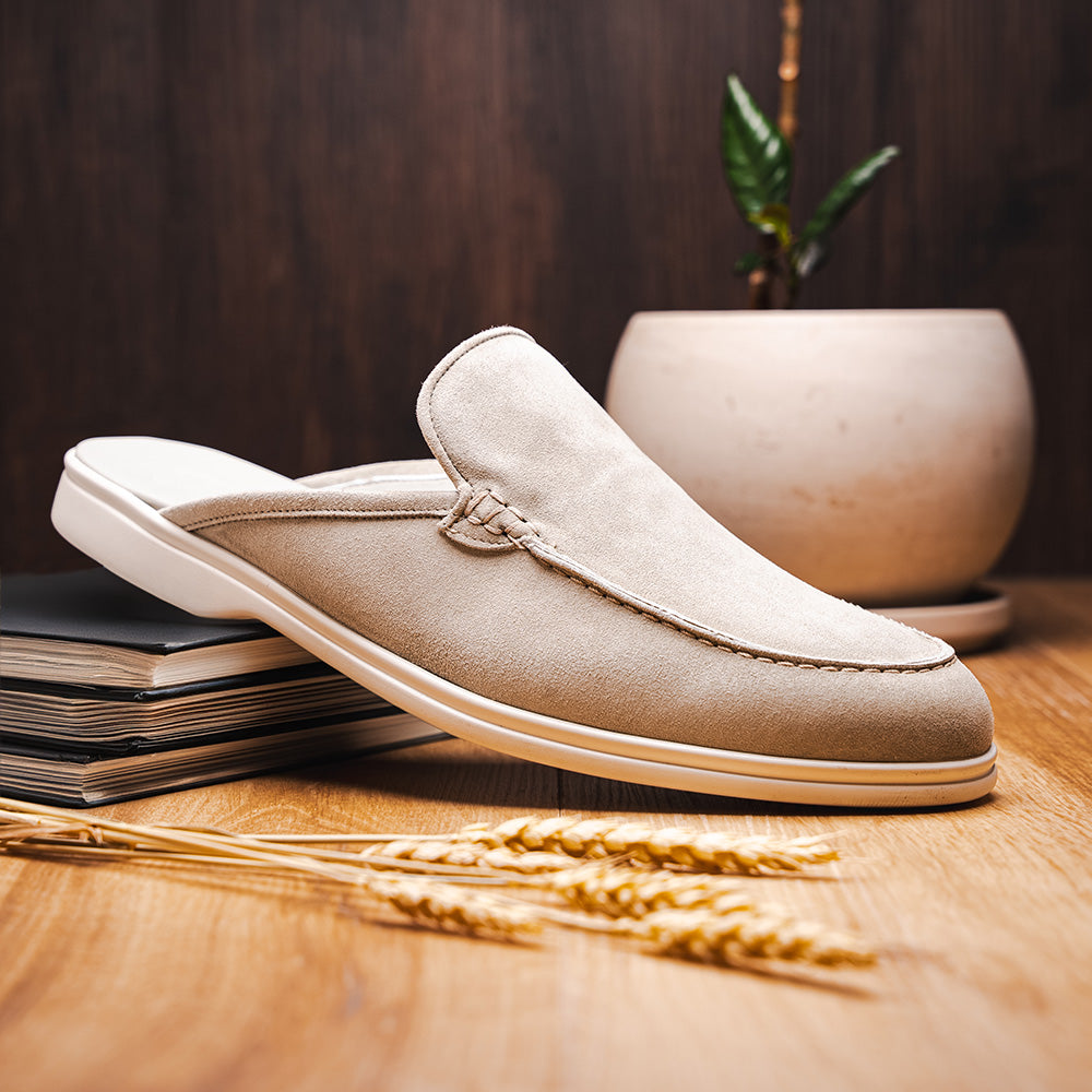 Zelli Soro Sueded Goatskin Slip-On Mule in Grey