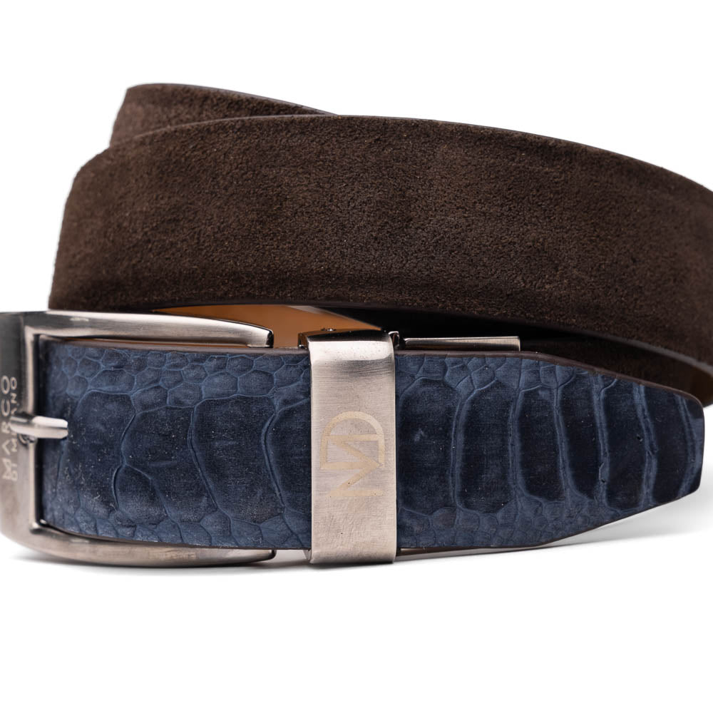 Marco Di Milano Hugo Belt: Navy & Brown Leather Loafer
