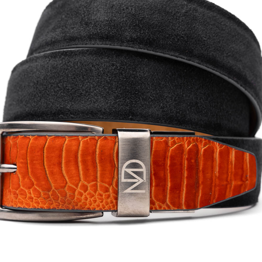 Marco Di Milano Hugo Belt - Orange & Black Leather Loafer