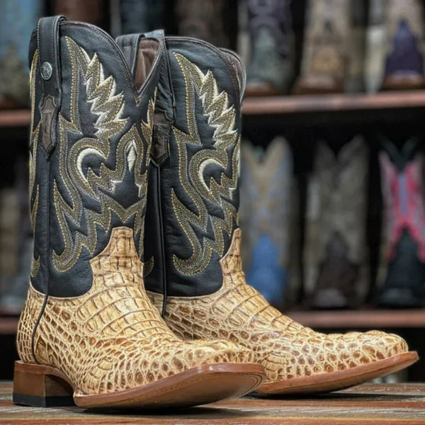 Caiman Square Toe Boots - Men's Vaughn Print Caiman Hornback Square Toe Boots Orix