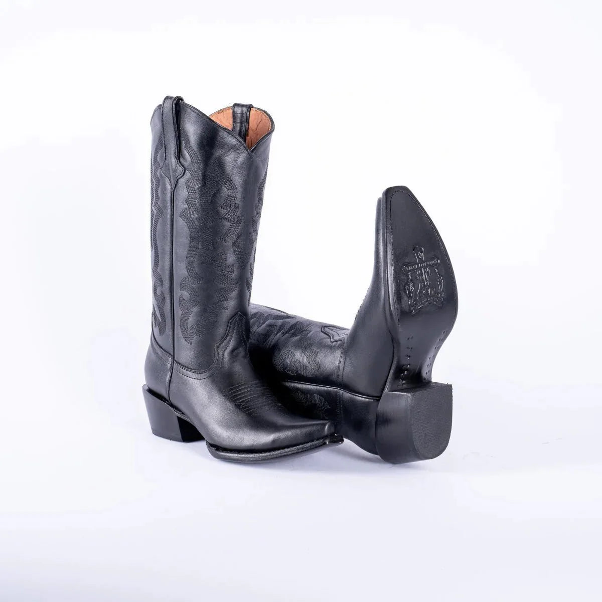 Tanner Mark Women's Dark Horse Snip Toe Leather Boots Black Calf