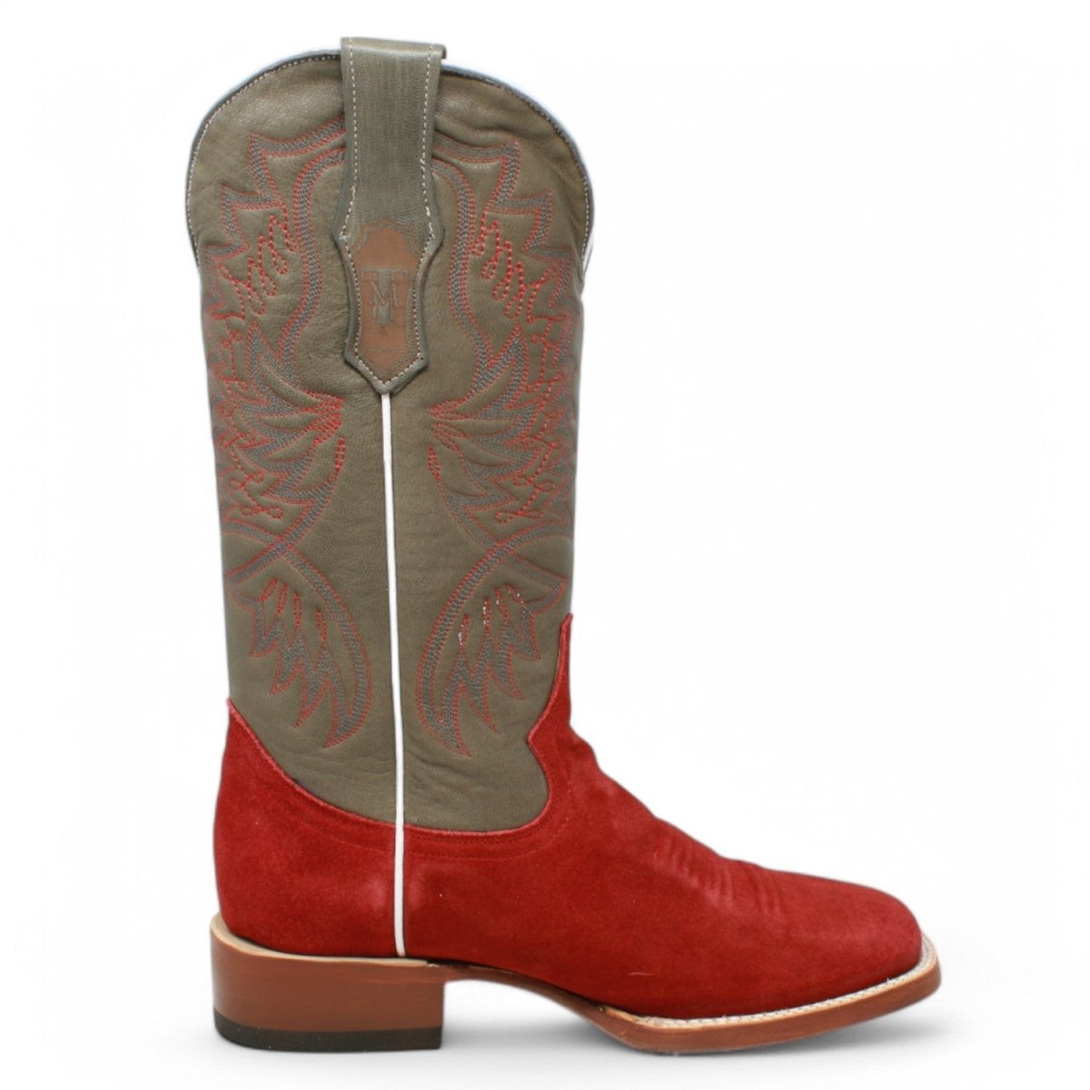Tanner Mark Women's Leather Square Toe Boots Red