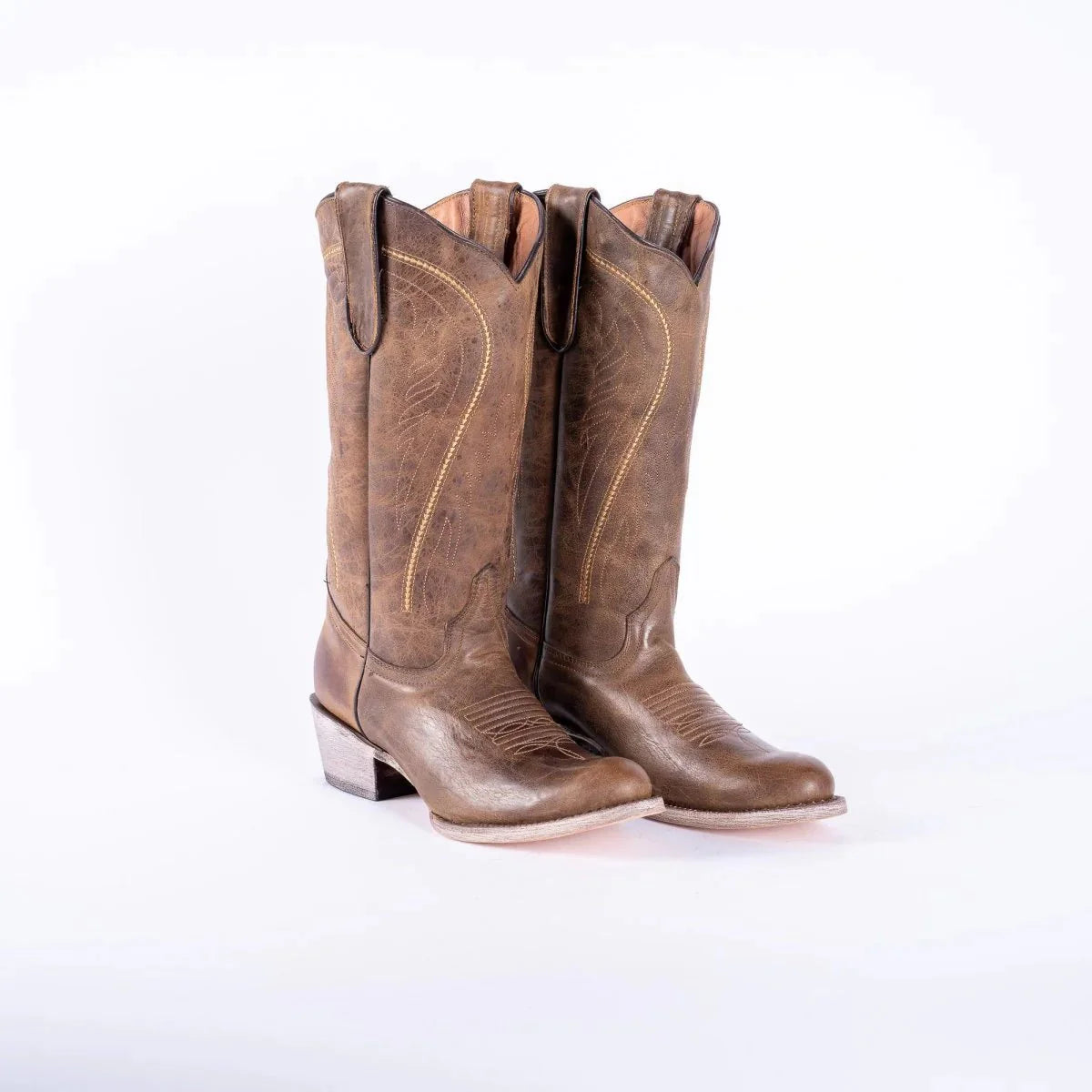 Tanner Mark Women's Savage Leather Round Toe Boots Brown