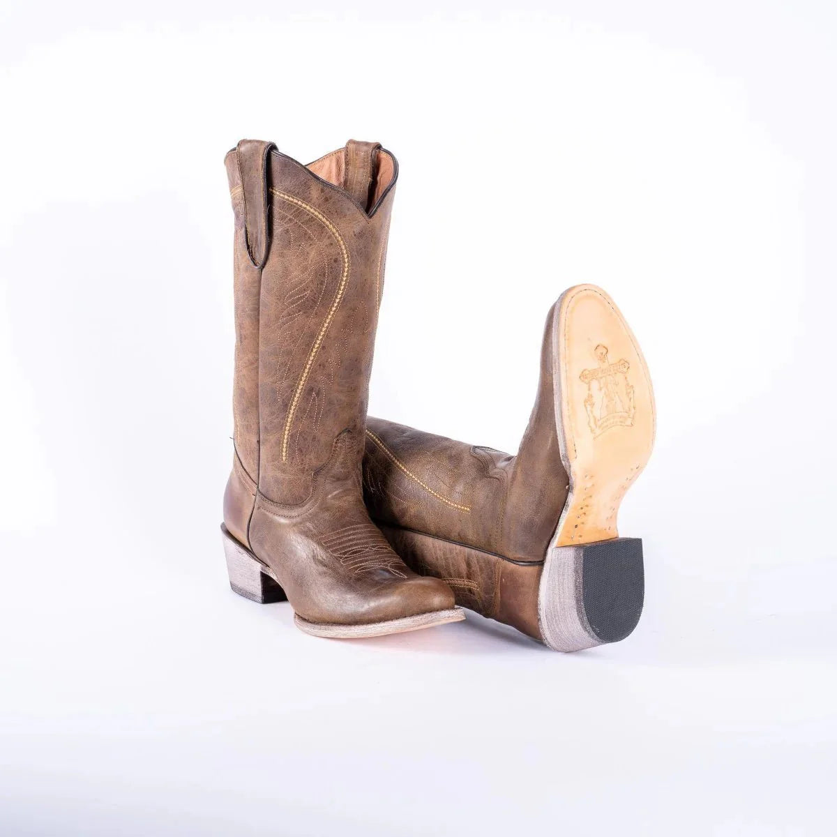 Tanner Mark Women's Savage Leather Round Toe Boots Brown