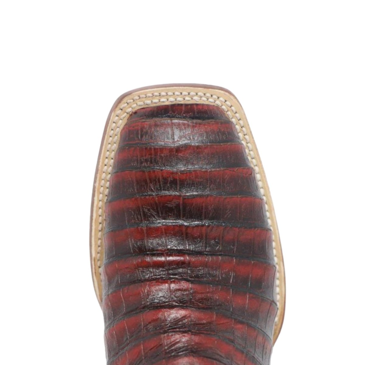 Tanner Mark Women's 'Scarlet' Print Caiman Belly Square Toe Boots Burgundy