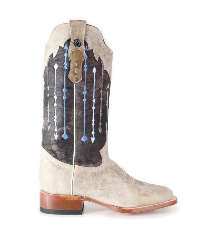 Tanner Mark Women's Sierra Square Toe Leather Boots Bone