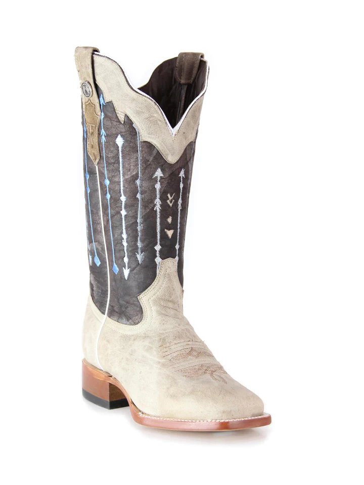 Tanner Mark Women's Sierra Square Toe Leather Boots Bone