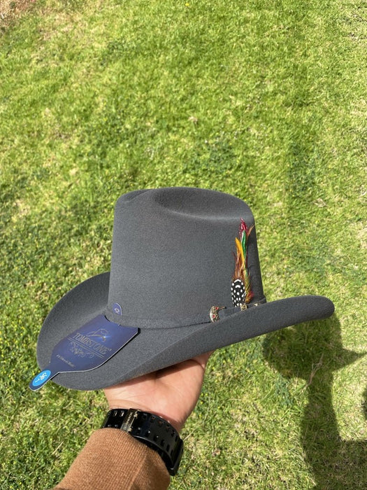 Carnal Hats - Texana Tombstone Los Dos Carnales 20X Copa Alta Color Gris Granito