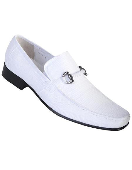 Botas sin cordones de piel de lagarto teju auténtica blanca para hombre de Los Altos