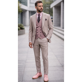 statement-men-s-3-piece-100-wool-tailored-fit-suit-gingham-pattern