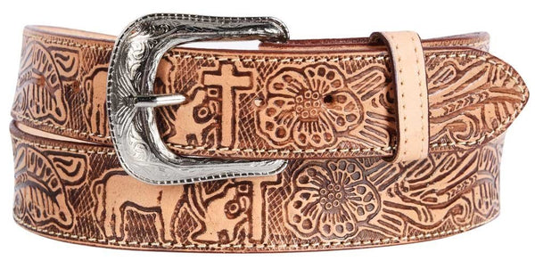 BUCKLES - Women Genuine Leather Belt (Removable Buckle) - Cinto de Cuero Cincelado IMP