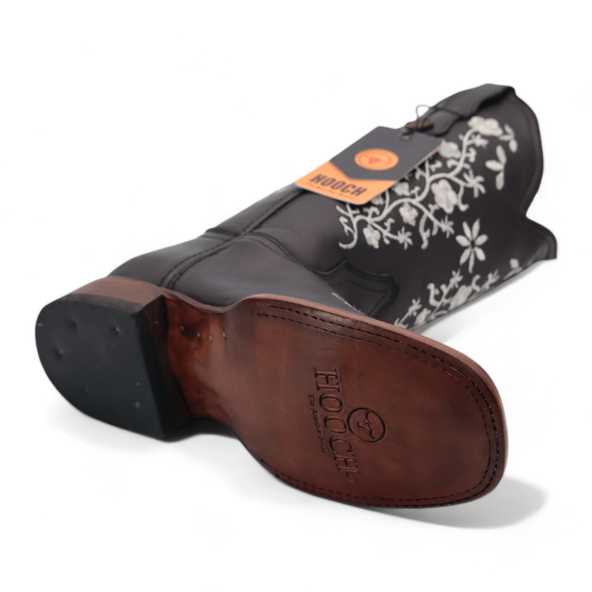 Women's Genuine Leather Square Toe Boots - Black