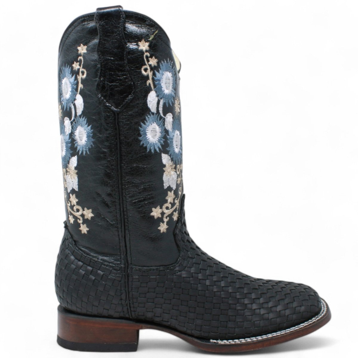 Women's Petatillo Leather Square Toe Boots Black