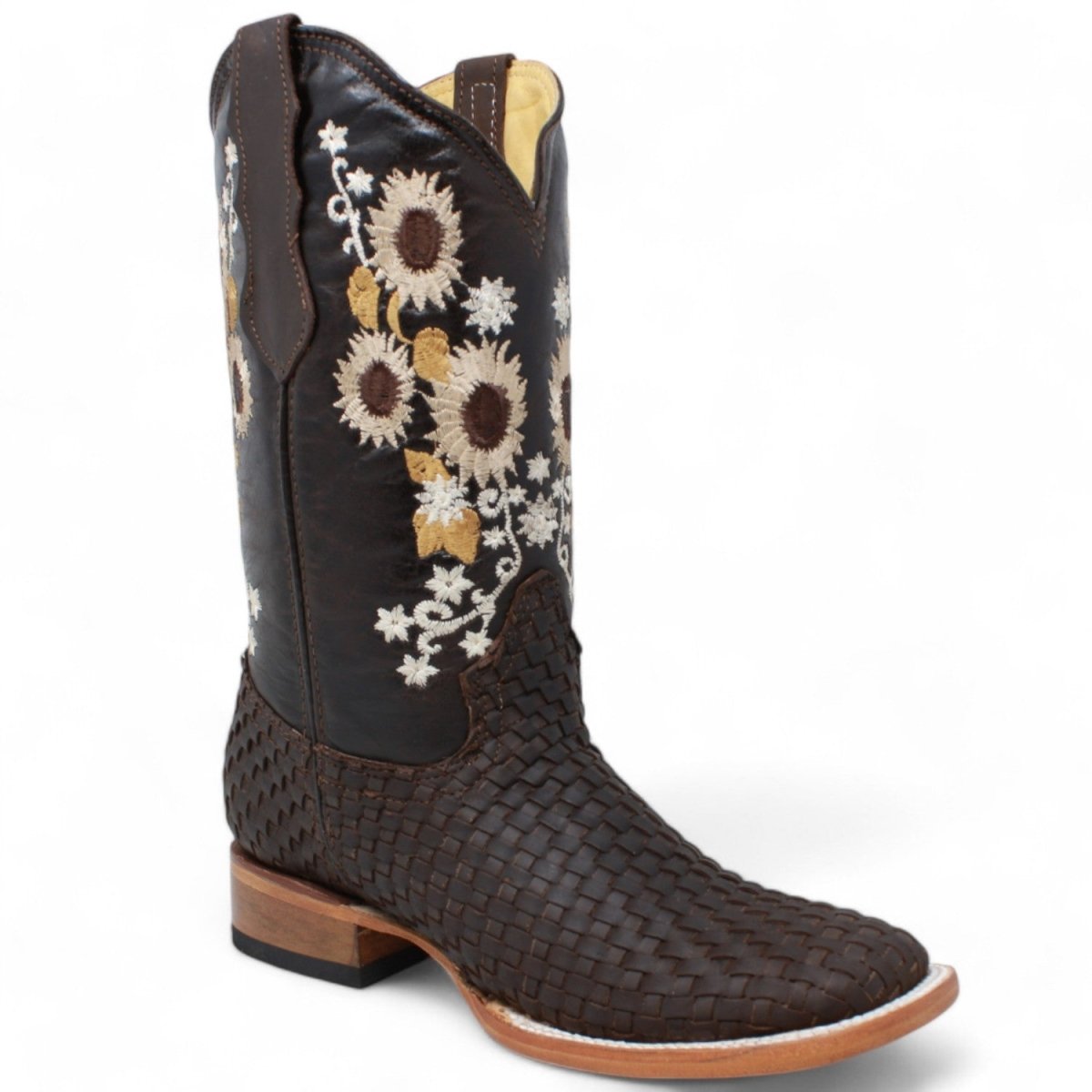 Women's Petatillo Leather Square Toe Boots Chocolate Brown