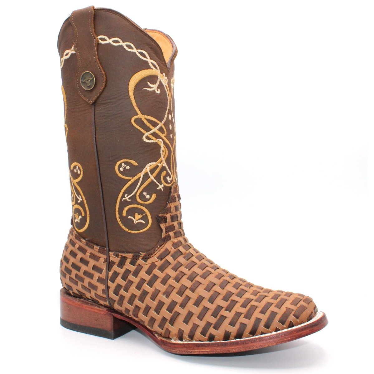 Women's Petatillo Leather Square Toe Boots Tan Choco H223133