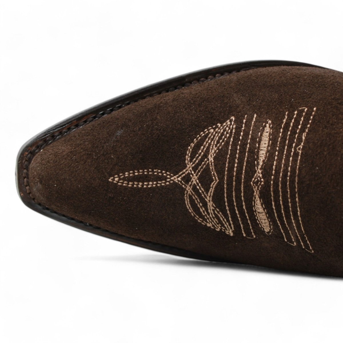 Women's Snip Toe Leather Suede Boots Chocolate