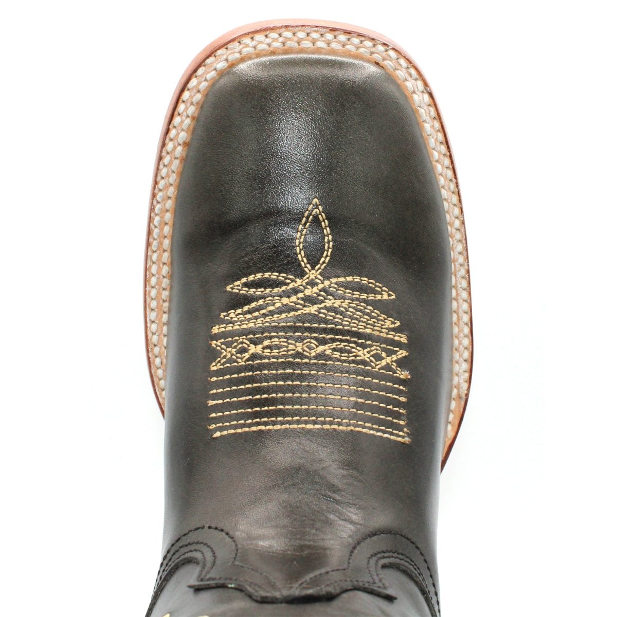 Women's Square Toe Leather Boots Dark Gray H229509