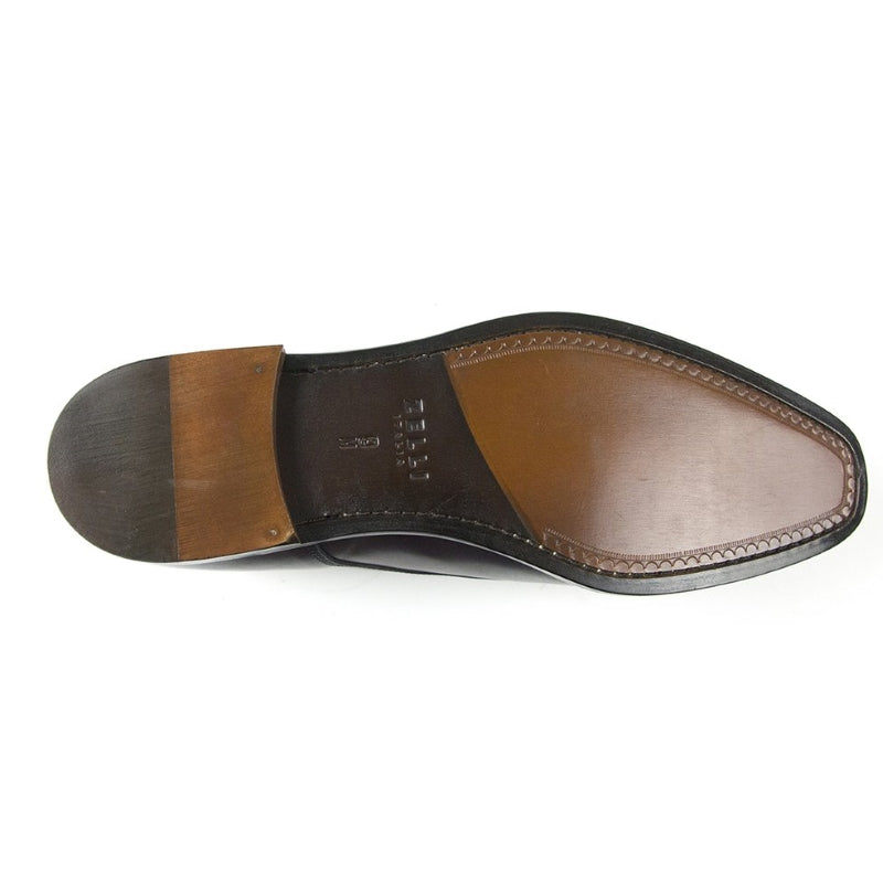 Zelli Enzo Classic Calfskin Cap Toe Dress Shoes in Black Cherry