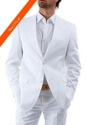 SKU*VG9922 Pleito Blanco de 2 botones Masculino Camisa Blanca