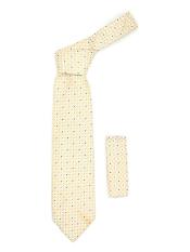 SKU*HA3211 Beige Geométrico Cuadrado Patrón De moda Corbata Con Pañuelo Conjunto