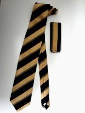 SKU*KA3674 Corbata Conjunto Negro Oro Multi Rayas