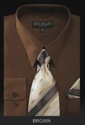 SKU*BR6001 Camisa de Etiqueta Masculina - Lazo Superior - Marrones