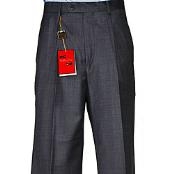 SKU*HS902 Pantalones de Plisado solo de Lana Grises de Carbón Masculinos
