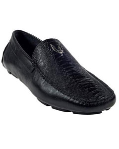 SKU*KA2889 Negro Auténtico Avestruz Pierna Vestigio Conducción Zapatos