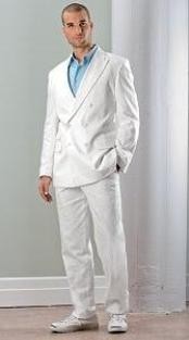 SKU * MKG988 Exclusivo Uniqe Impresionante Pure Snow Blanco doble de pecho para hombres vestido de los trajes