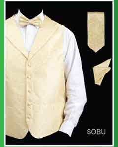 SKU*SBU24 Sobu Solapa 4 pieza Chaleco Conjunto (Pajarita, corbata, pañuelo)