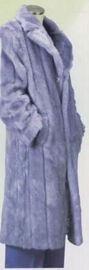 SKU*TTX778 Longitud Larga Masculina Color gris de Abrigo de Piel de Faux