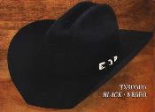 SKU*PN48 Negro Texas Estilo 4X Sintió Vaquero Sombrero